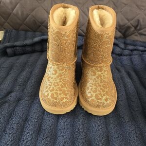 Sparkle Chestnut Cozy Faux-Fur Lined Boots For Kids Size 10 Girls